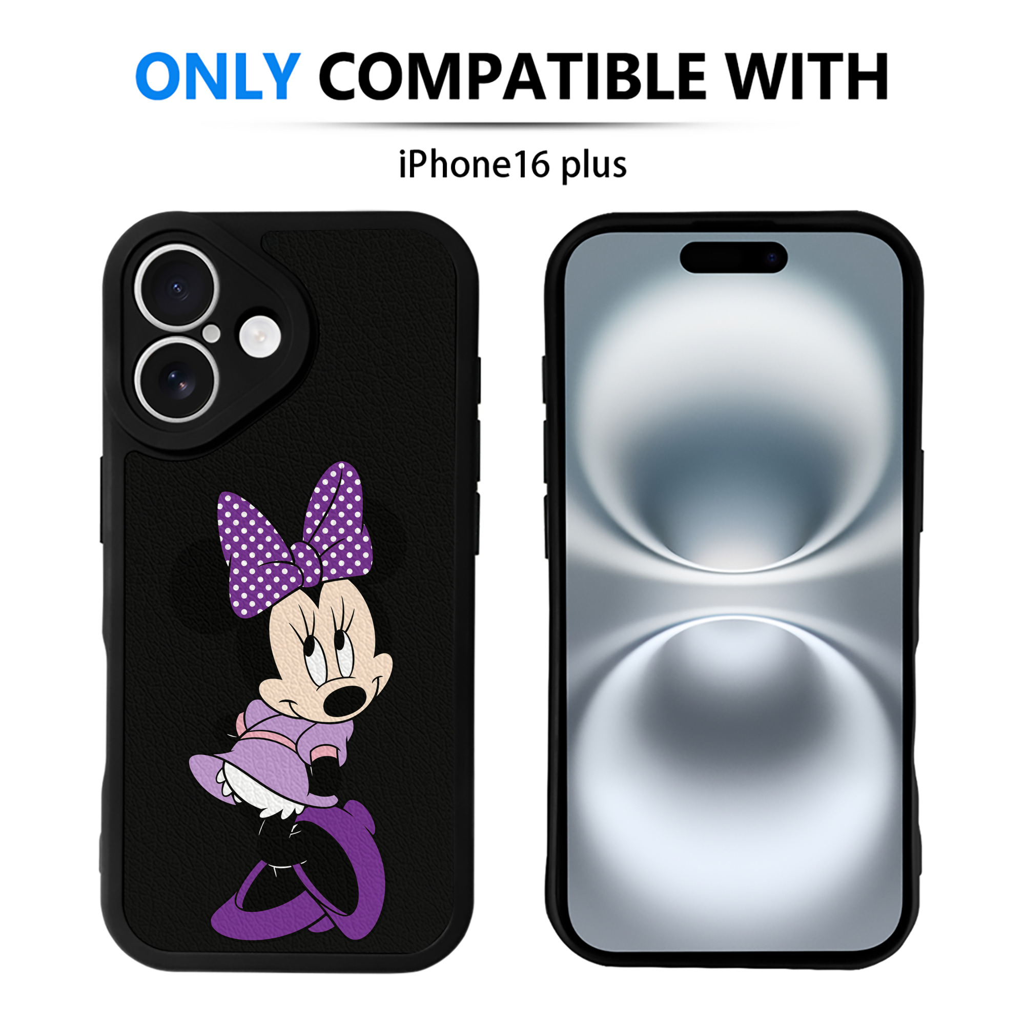 （画像用） ミッキーマウス Mickey Mouse 【iPhone 16シリーズ対応】シリコンスマホケース（レザー調） 材質：シリコン